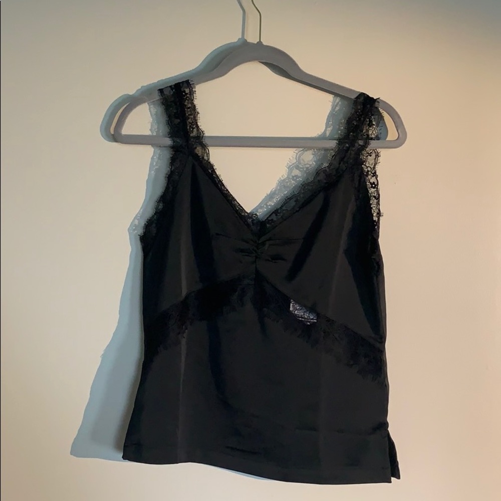 Black Satin Tank Top